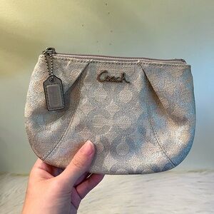 Coach Silver Glitter Clutch